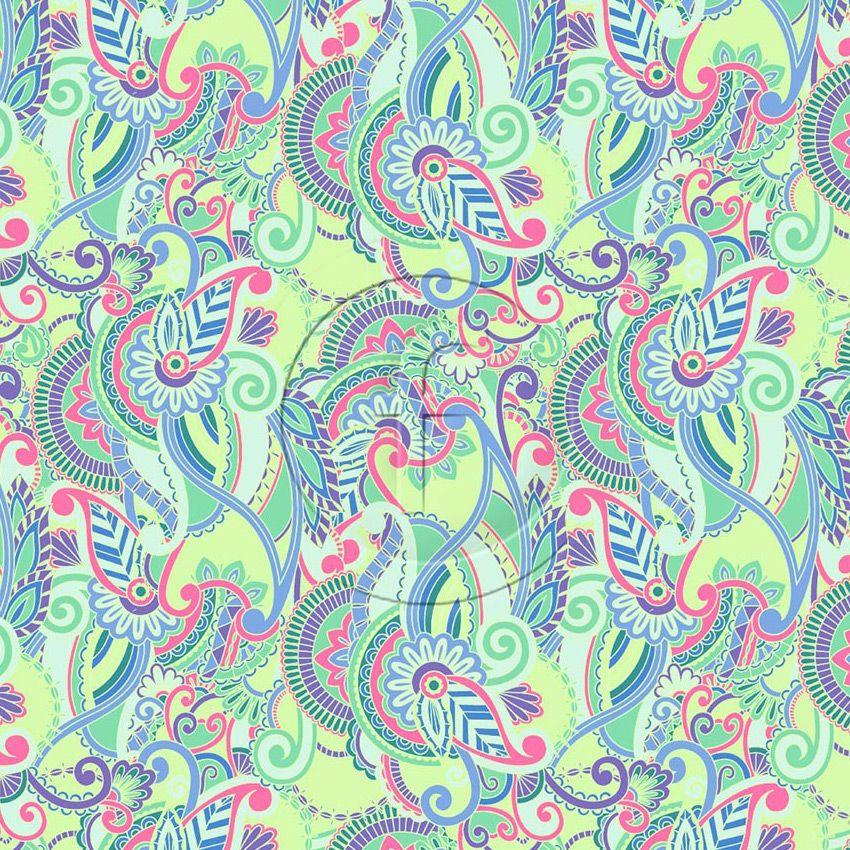 Paisley Party, Tribal Printed Stretch Fabric: Multicolour