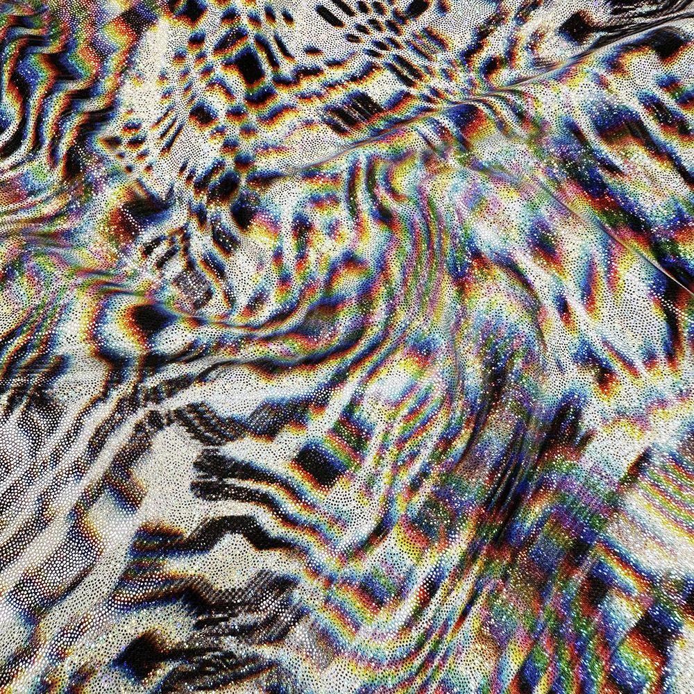 Delusion - Printed Hologram Foil Stretch Fabric