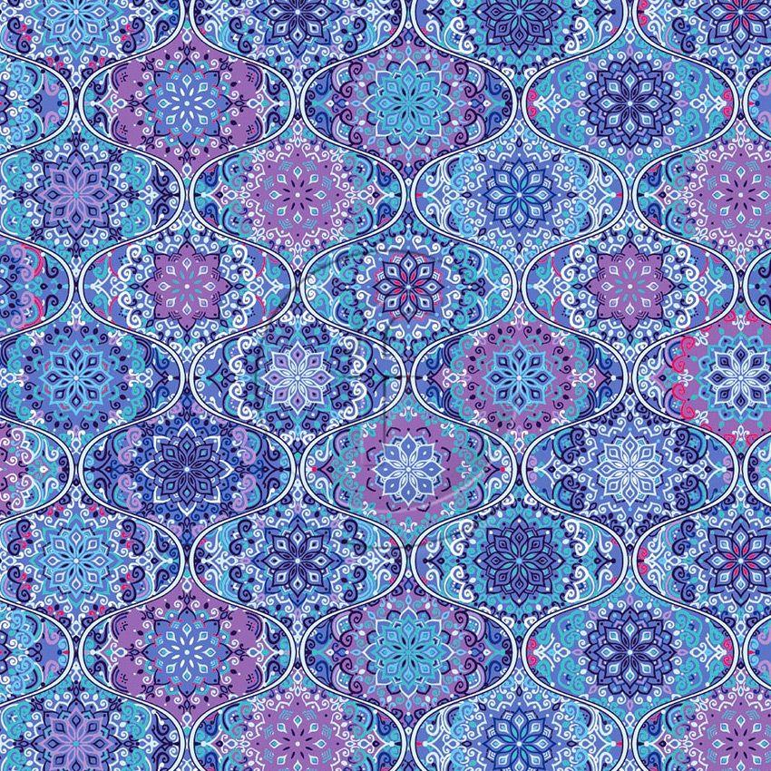 Verini, Tribal Printed Stretch Fabric: Blue/Purple