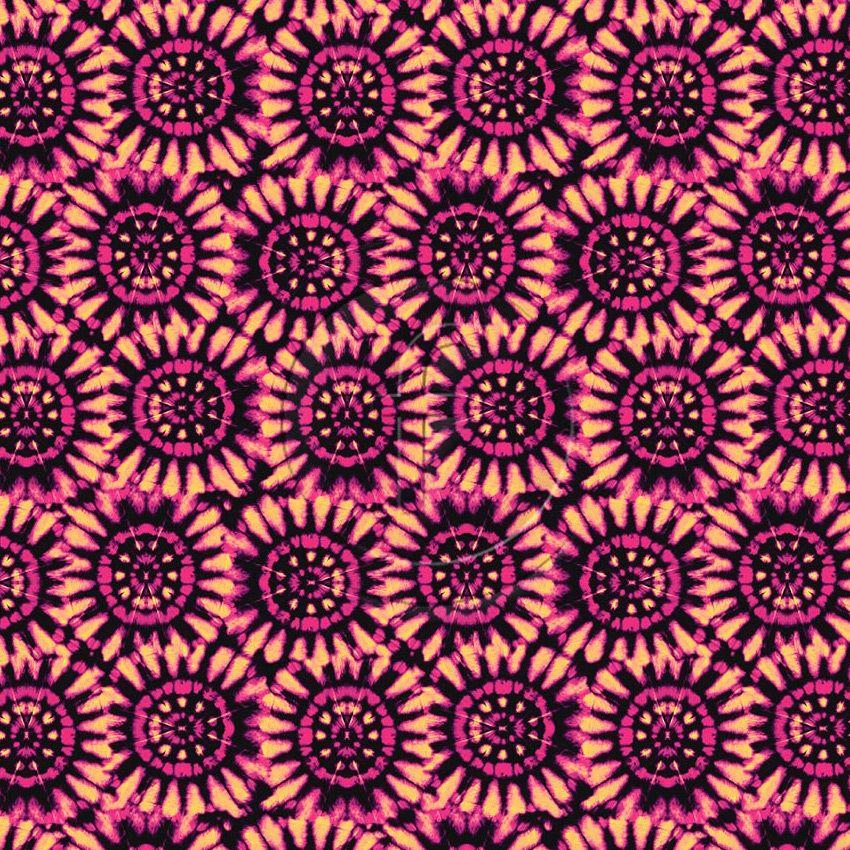 Reverie, Festival, Tie Dye Effect Printed Stretch Fabric: Pink