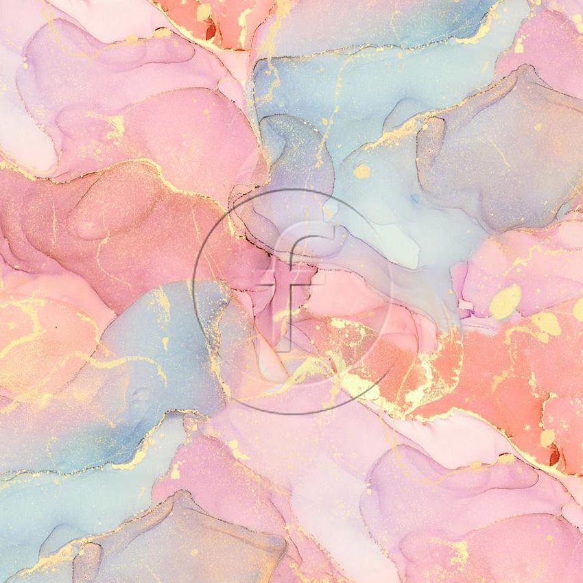 Poise, Tie Dye Effect Printed Stretch Fabric: Pink/Pastel