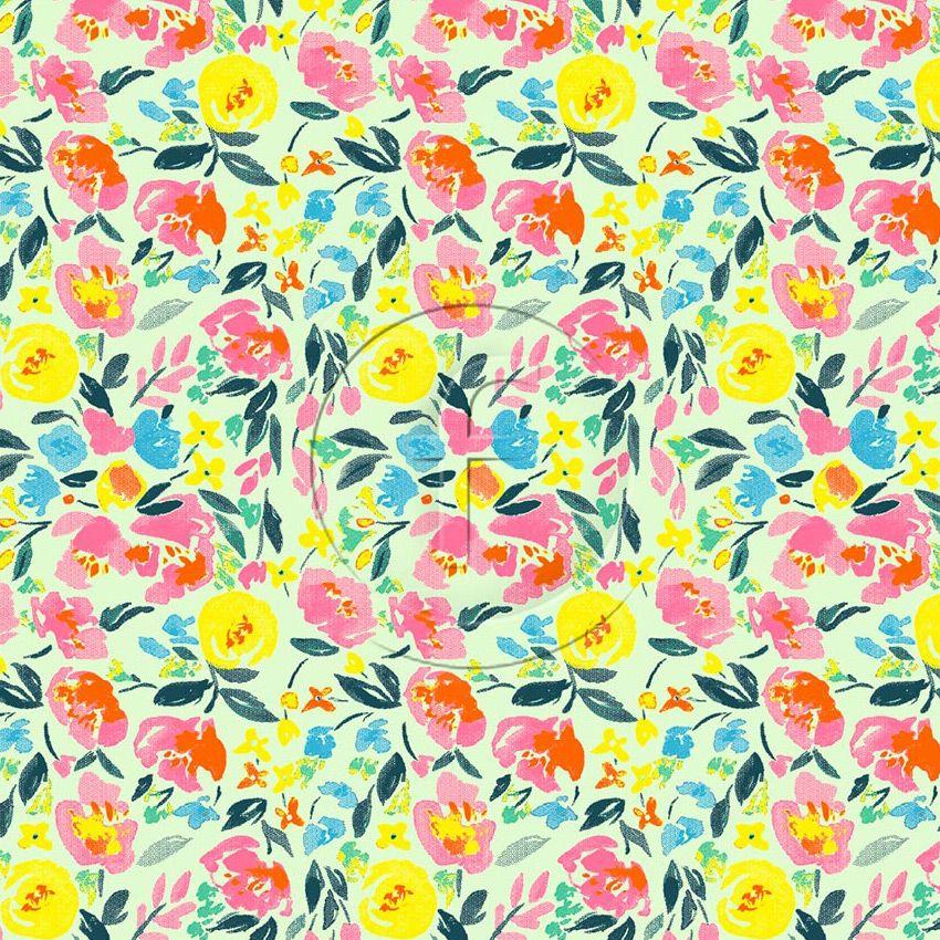 Potperie, Floral Printed Stretch Fabric: Multicolour