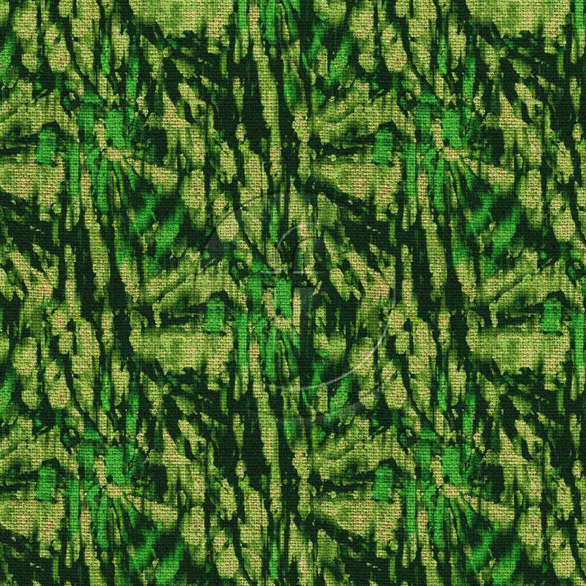 Acacia, Textured, Tie Dye Effect Printed Stretch Fabric: Green