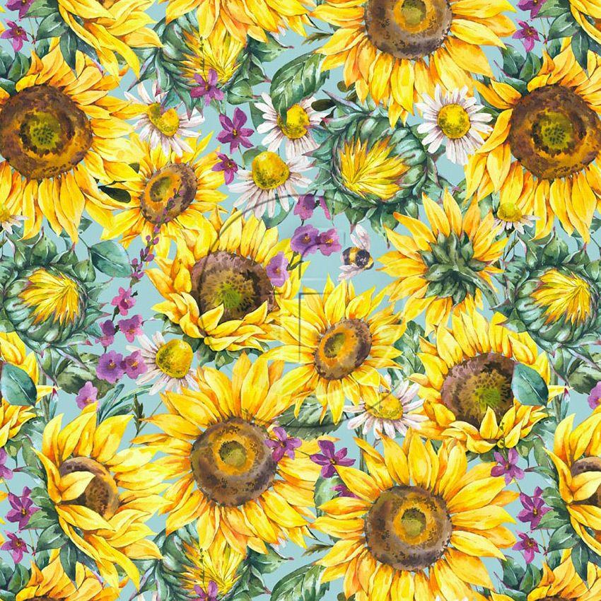 Beatrice, Floral, Textured Printed Stretch Fabric: Yellow