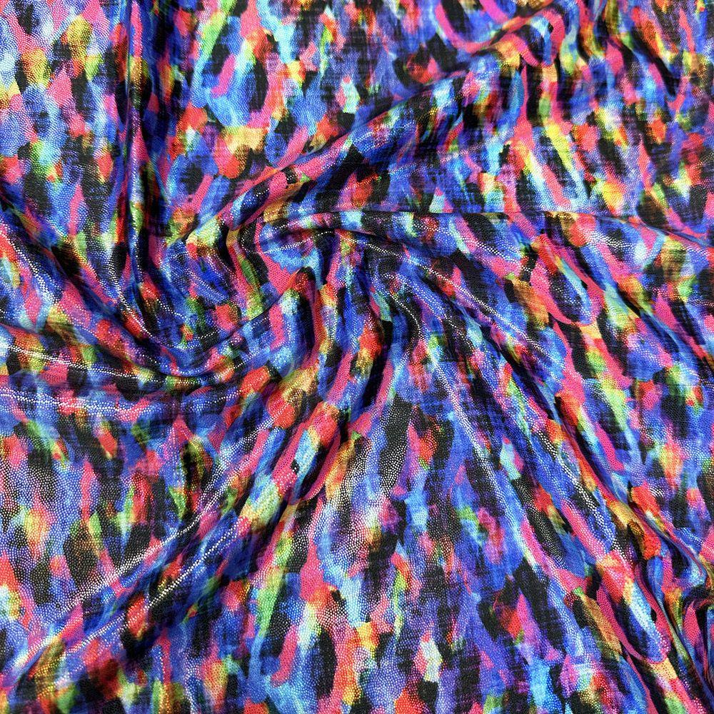 Rhapsody - Printed Lazer Shine Foil Stretch Fabric