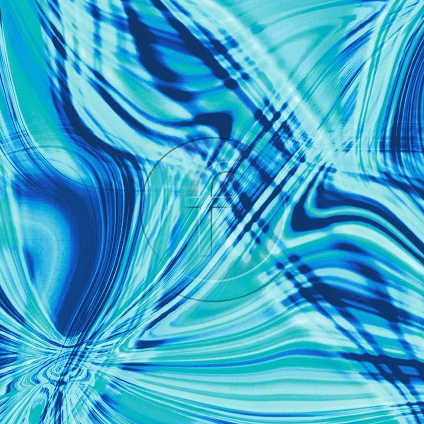 Digital Citylights Turq Blue  - Printed Stretch Fabric