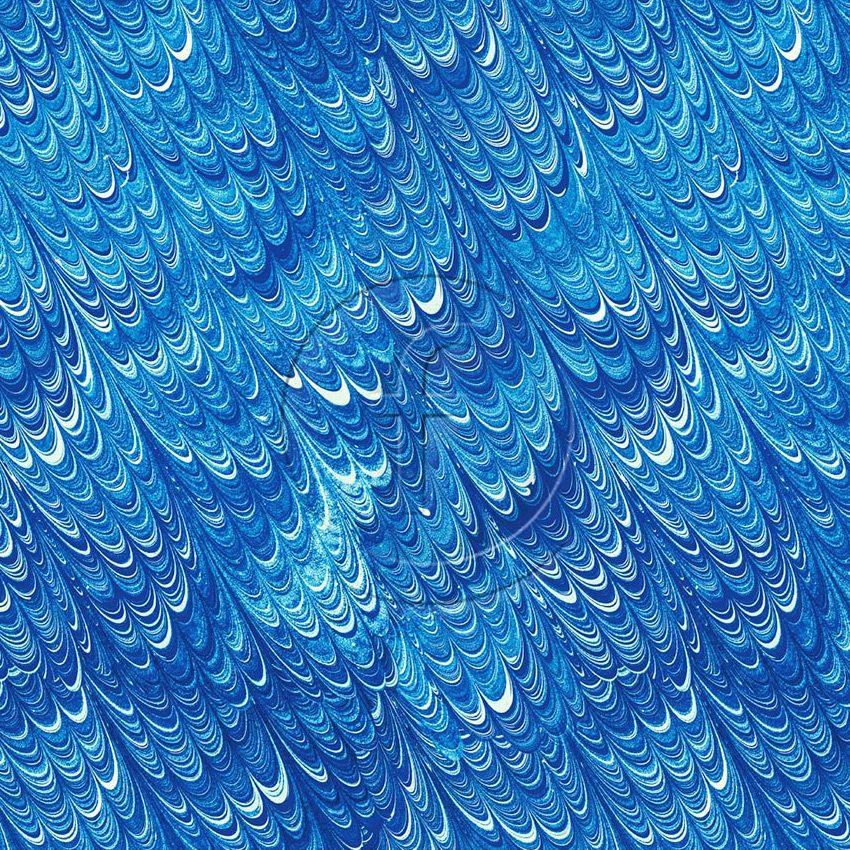 Monsoon Blue - Printed Stretch Fabric