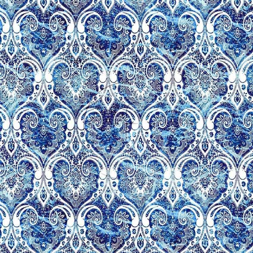 Sorrento Blue - Printed Stretch Fabric