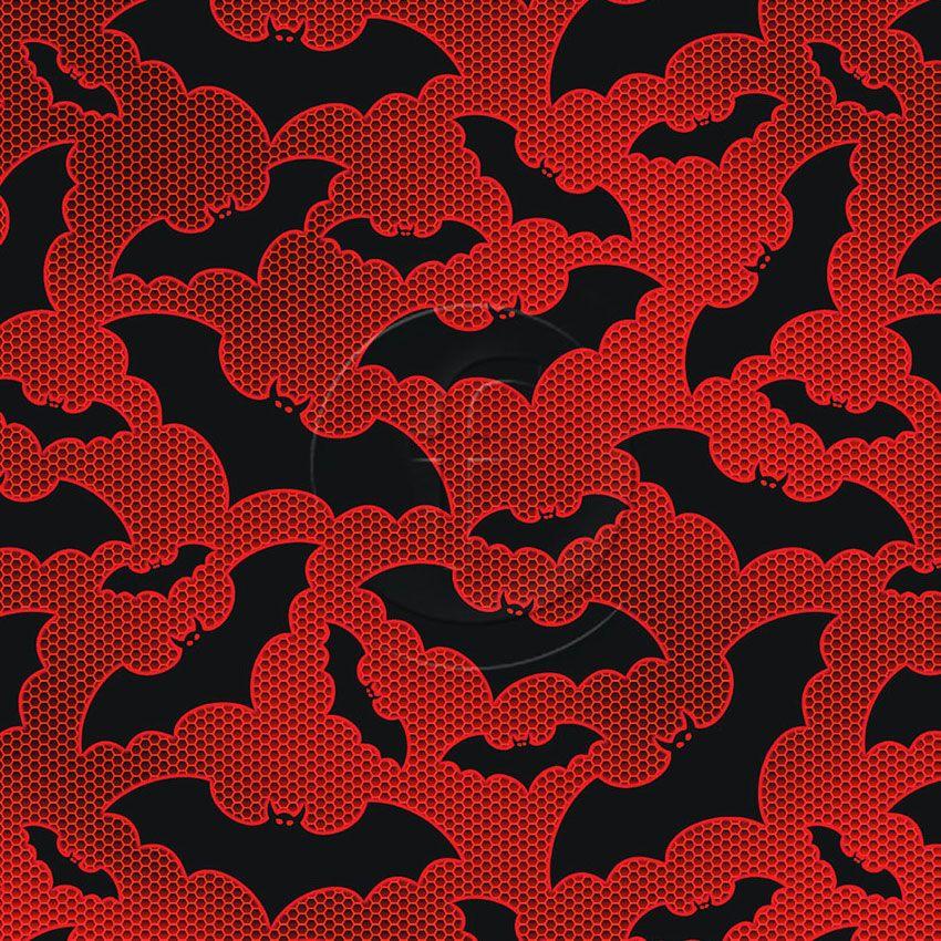 Dracula Red, Cartoon, Halloween Printed Stretch Fabric