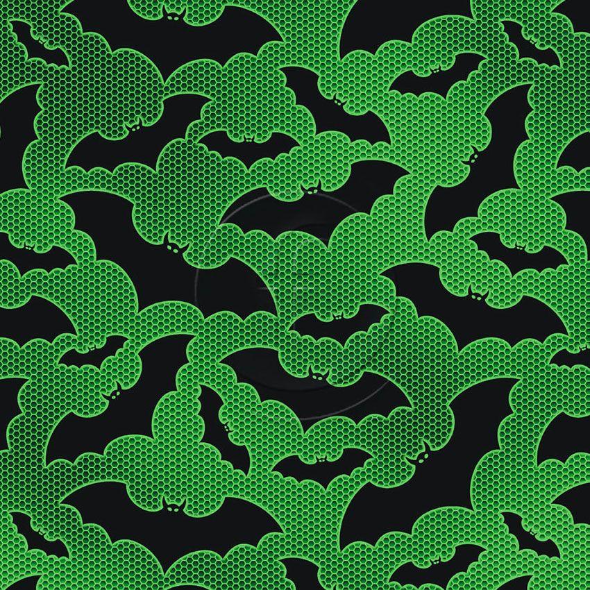 Dracula Green, Cartoon, Halloween Printed Stretch Fabric