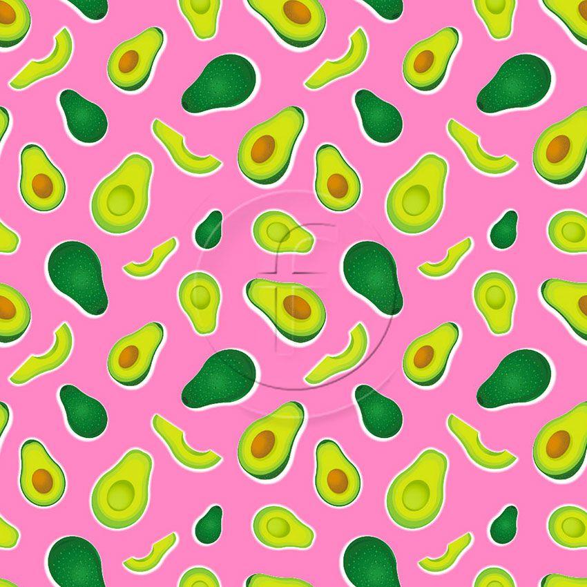 Avocado Pink, Tropical Printed Stretch Fabric