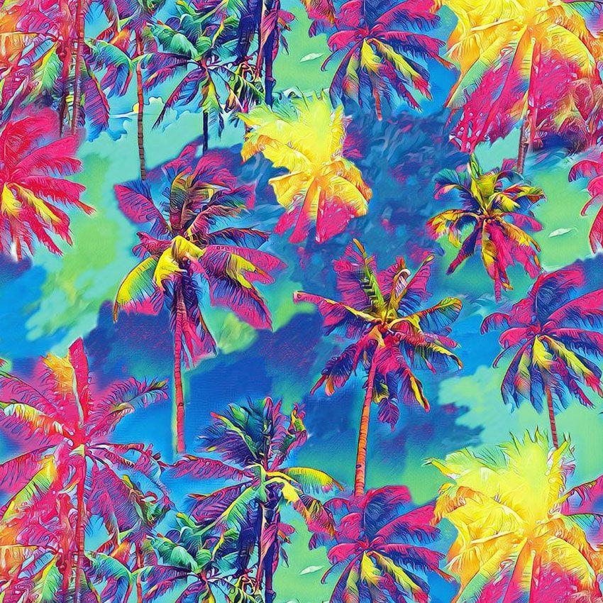Tropics, Seasonal Printed Stretch Fabric: Multicolour
