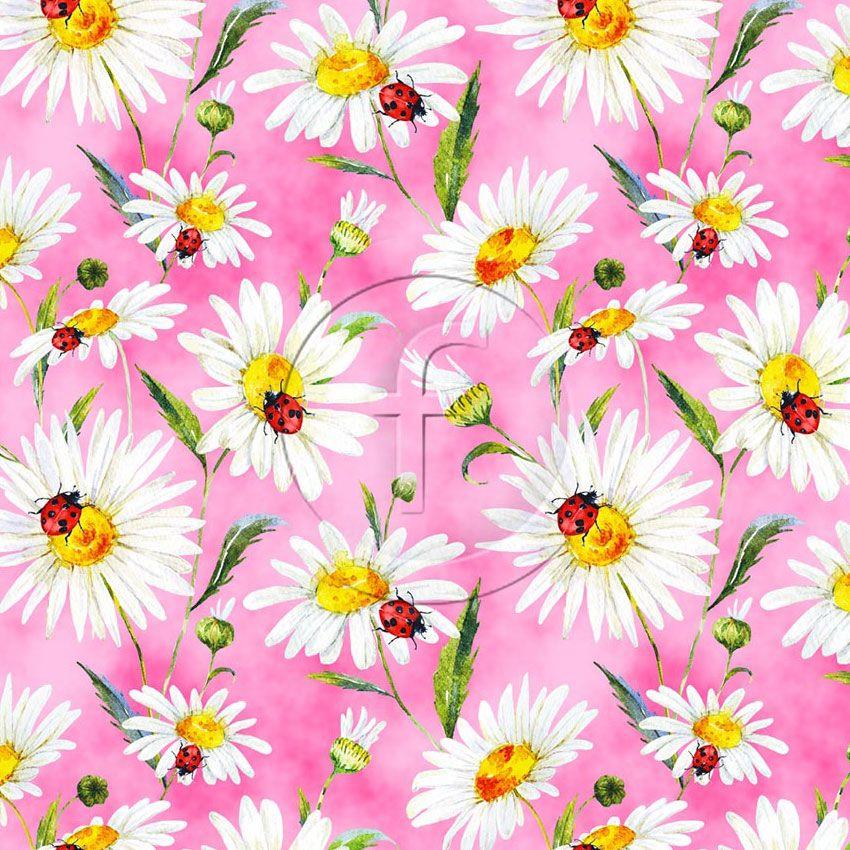 Daisybird Pink, Floral, Animal Printed Stretch Fabric