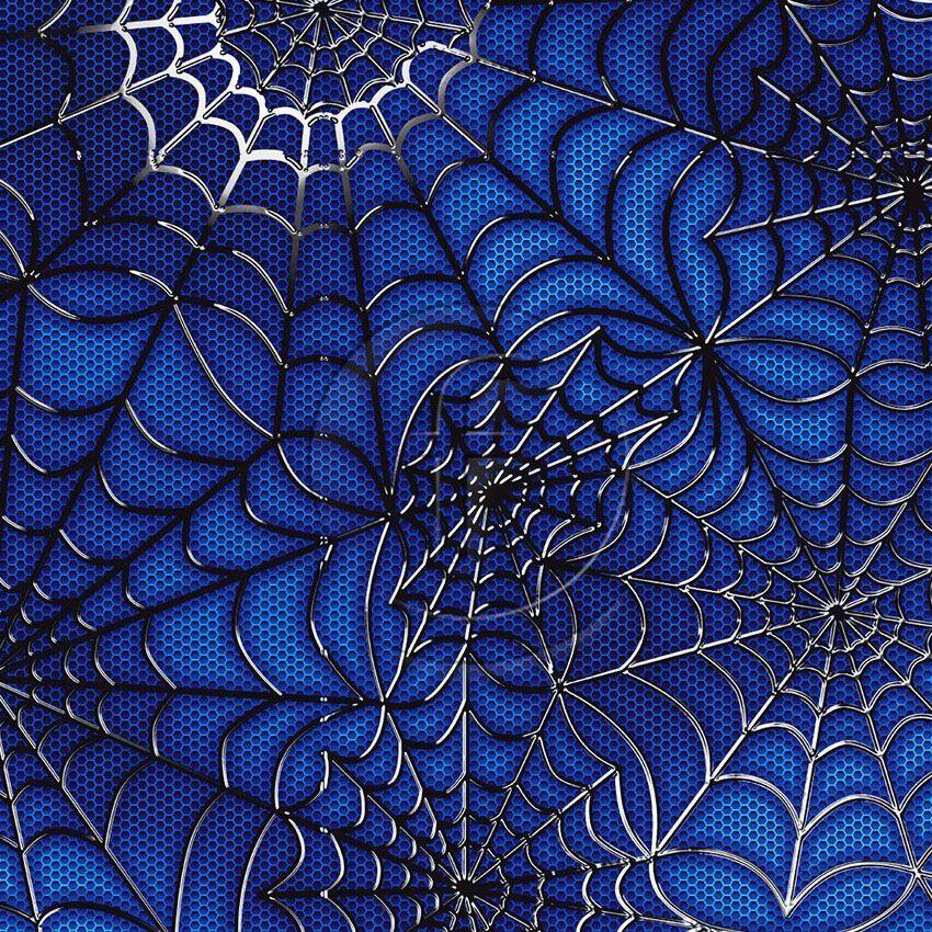 New Spidey Blue, Halloween Printed Stretch Fabric