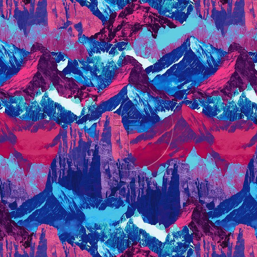 Alps Pink Uv, Photo Printed Stretch Fabric