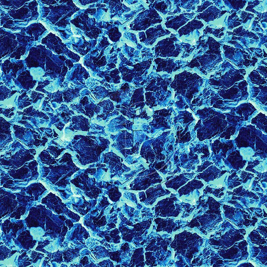 Abyss Ice, Textured Printed Stretch Fabric: Blue