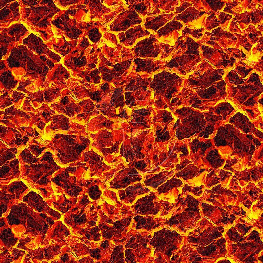 Abyss Fire, Textured Printed Stretch Fabric: Orange/Red