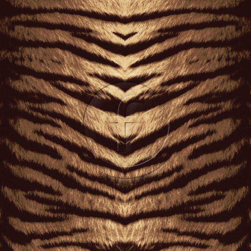 Bengal Tiger Natural, Animal Printed Stretch Fabric: Brown/Neutral