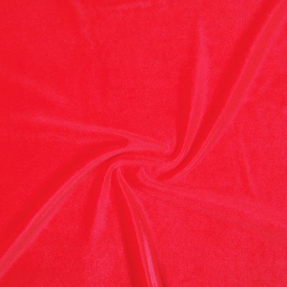 Neon Red Smooth Stretch Velvet - Custom Foiled