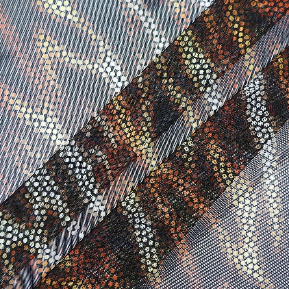 Uluru Natural - Printed Stretch Net Fabric