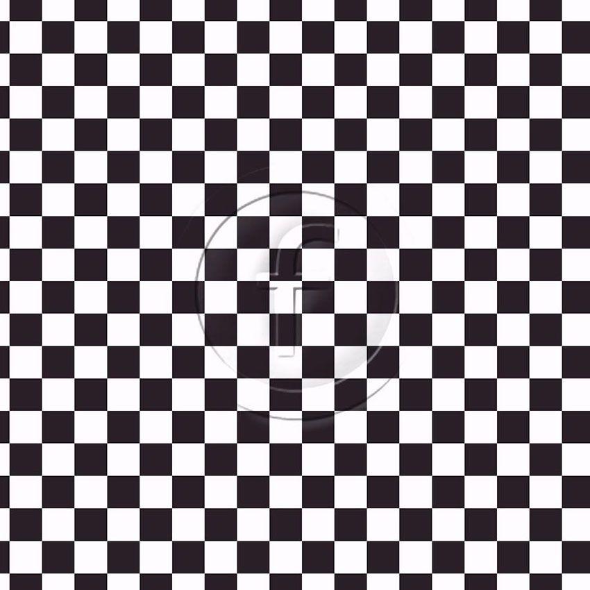 Checkers Black & White - Printed Fabric