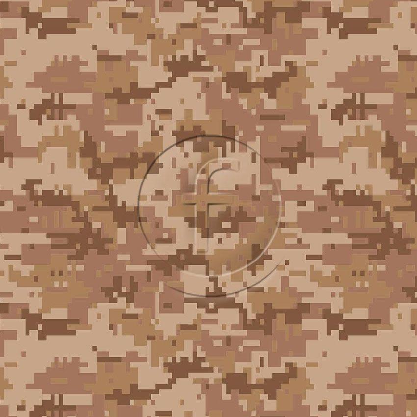 Pixel Camouflage Sand - Scalable Patterned Stretch Fabric