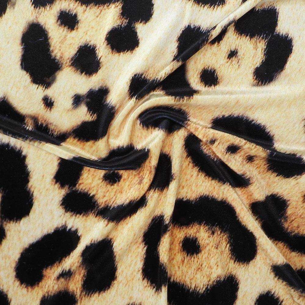 Leopard Spot Maxi - Patterned Stretch Velvet Fabric