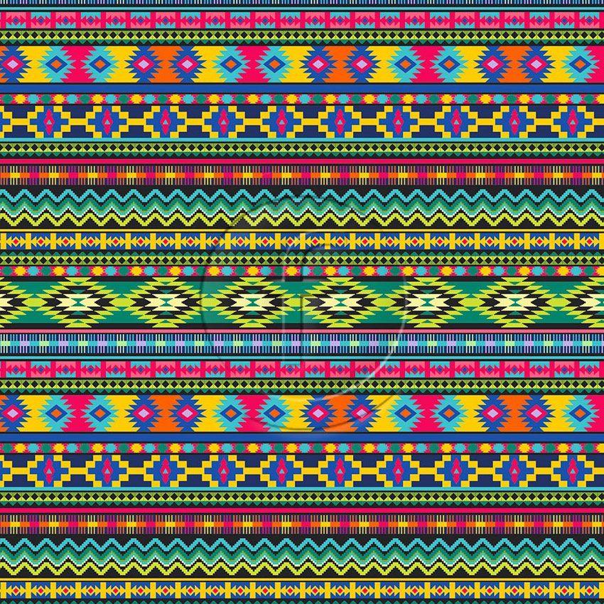 Aztec Stripe Green - Printed Fabric