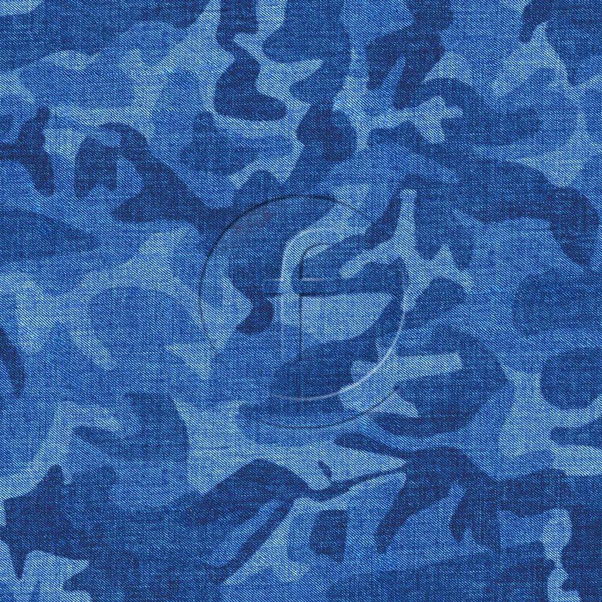 Camo Denim, Street Style Scalable Stretch Fabric: Blue
