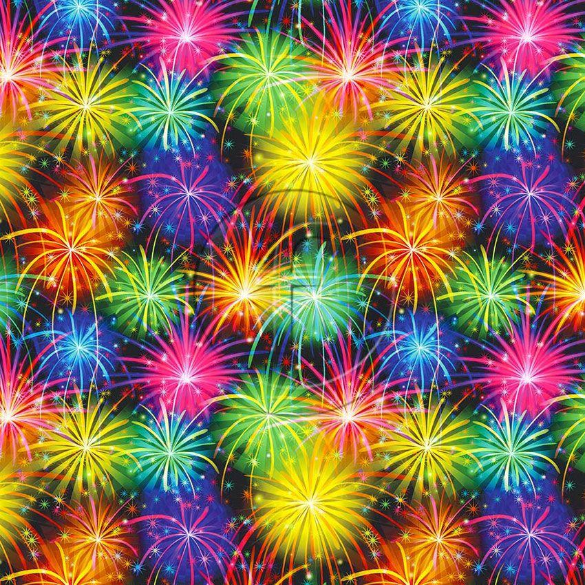 Fire Fountain, Rainbow Scalable Stretch Fabric: Multicolour