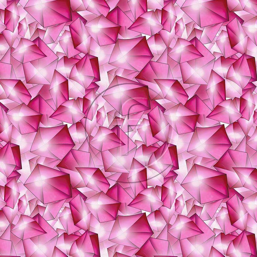 Geo Gems Pink, Geometric Scalable Stretch Fabric