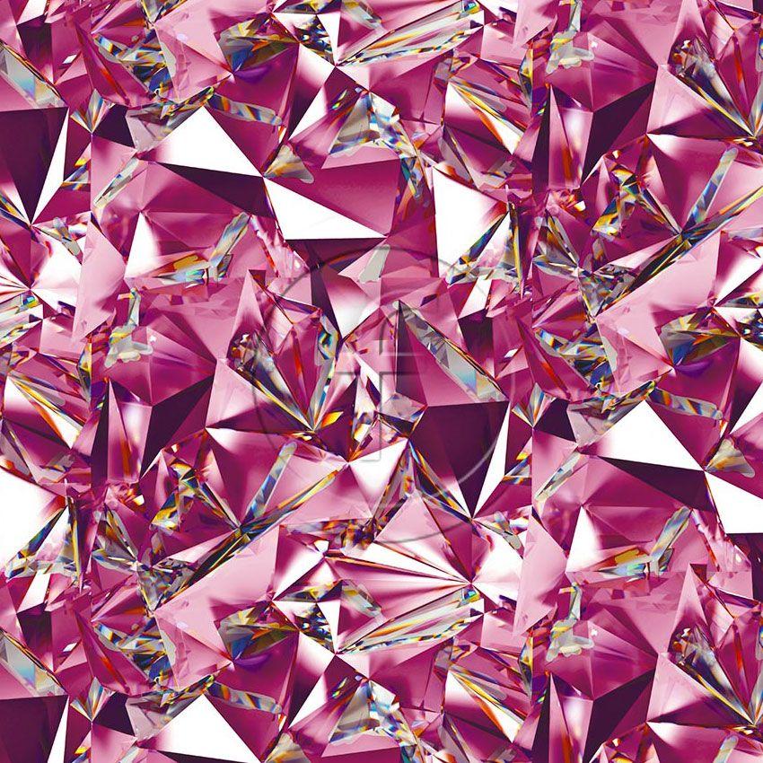 Crystal Maze Ruby, Geometric, Textured Scalable Stretch Fabric: Pink