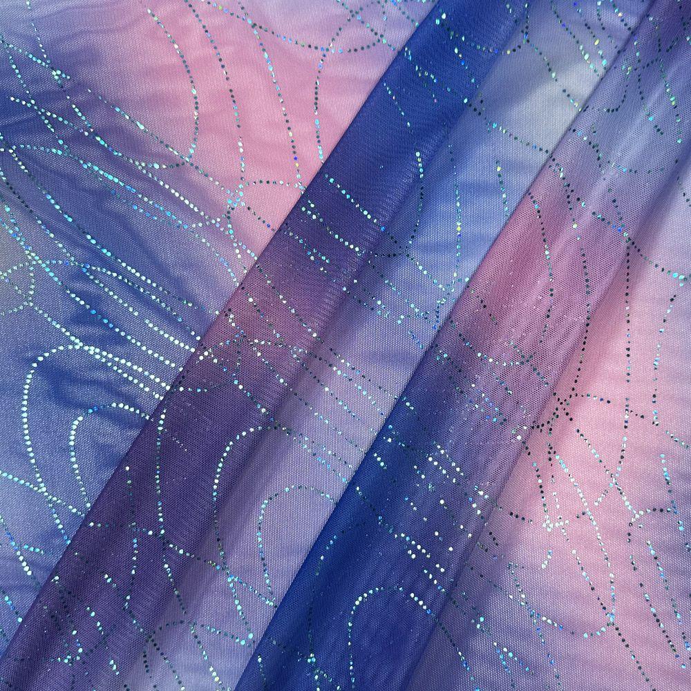 Aqua Hologram Spinner / TS134 Dreamy Blue Lilac on Net 