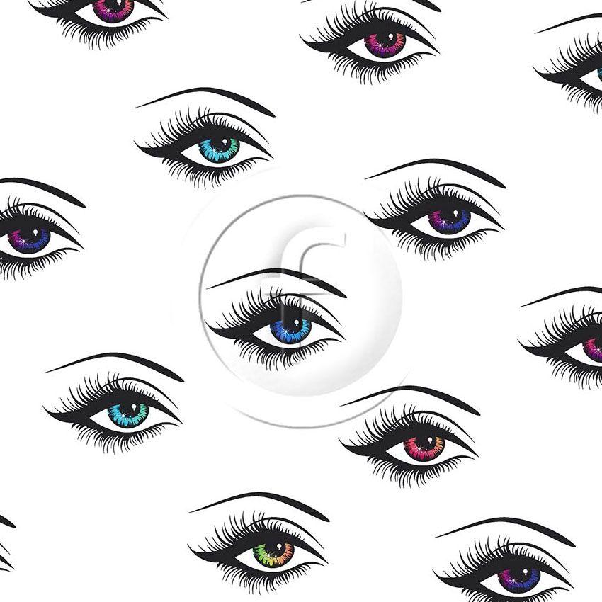 Eyeliner Black White - Scalable Printed Stretch Fabric