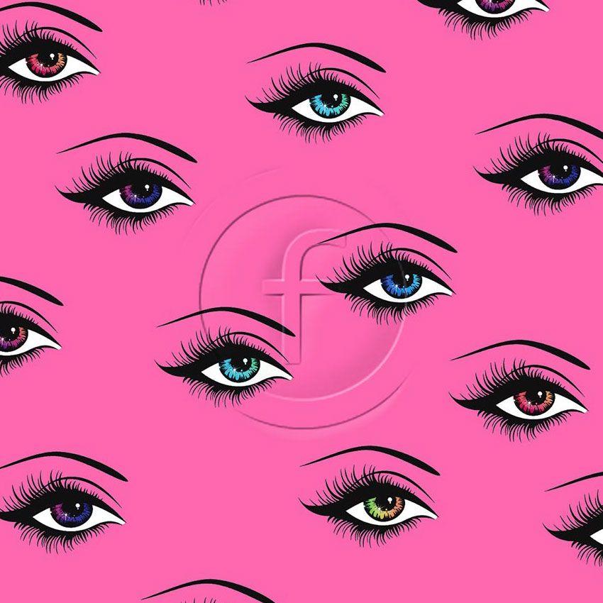 Eyeliner Black Pink, Cartoon Scalable Stretch Fabric