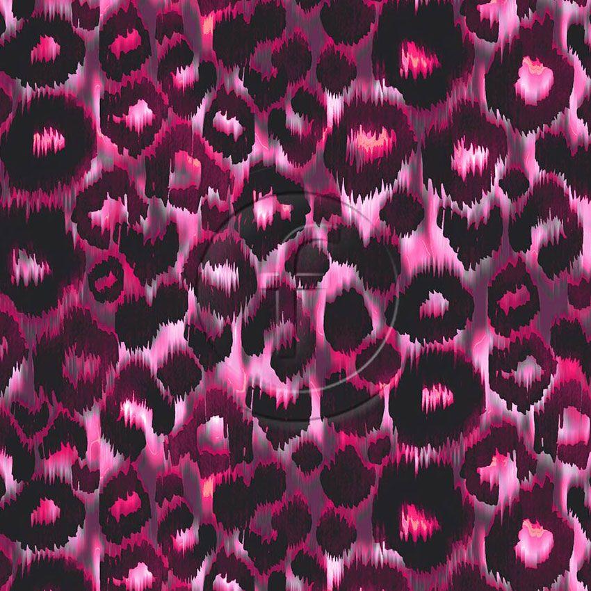 Cheetah Haze, Tie Dye Effect, Animal Scalable Stretch Fabric: Pink