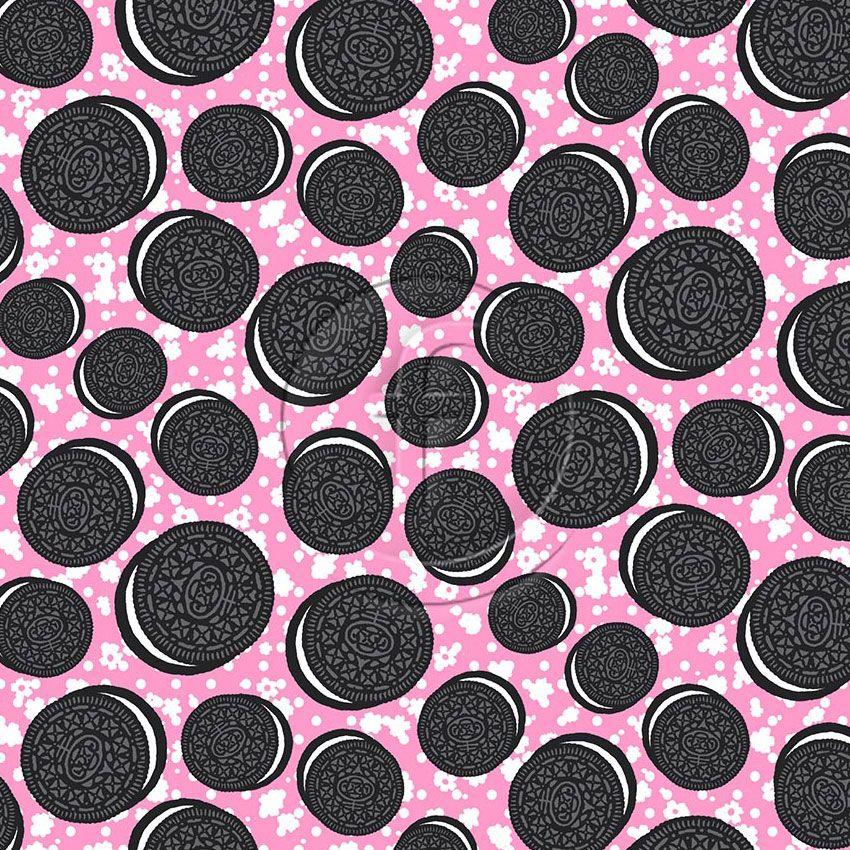 Cookies Pink, Cartoon Scalable Stretch Fabric
