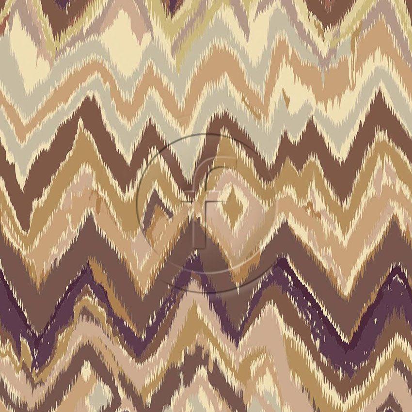 Ikat Stripe Autumn, Chevron, Tribal Scalable Stretch Fabric: Brown/Neutral