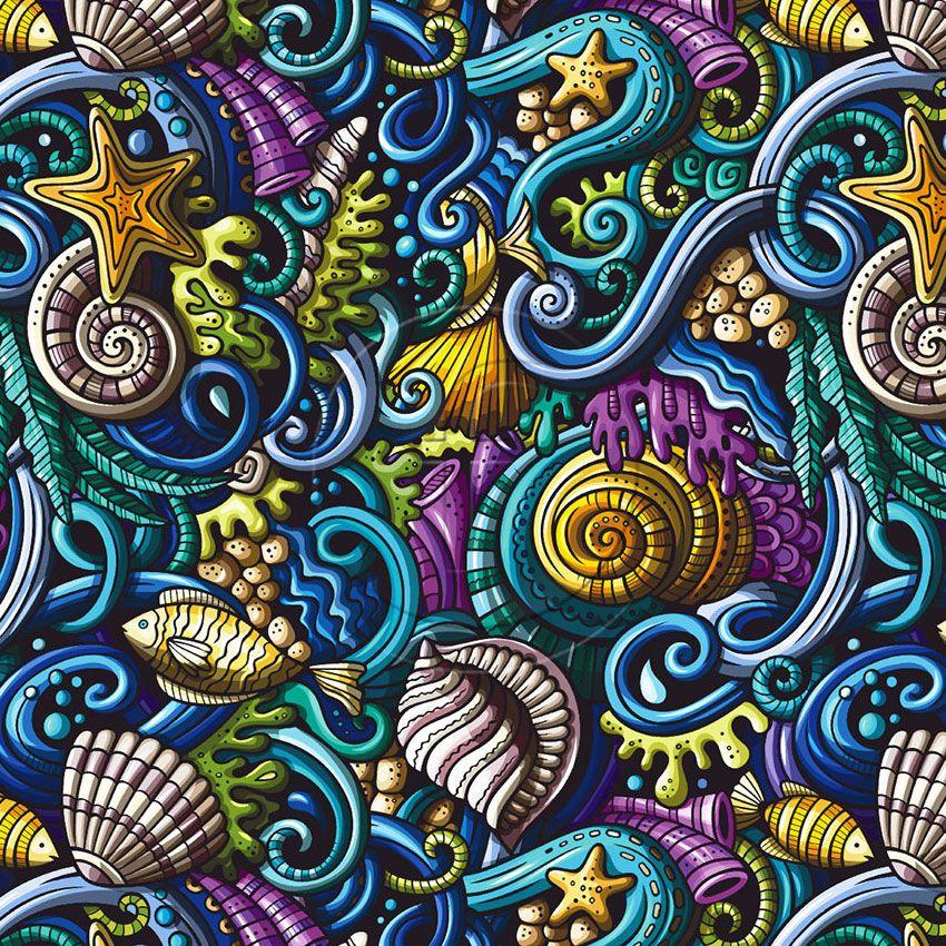 Reef, Tropical Scalable Stretch Fabric: Multicolour