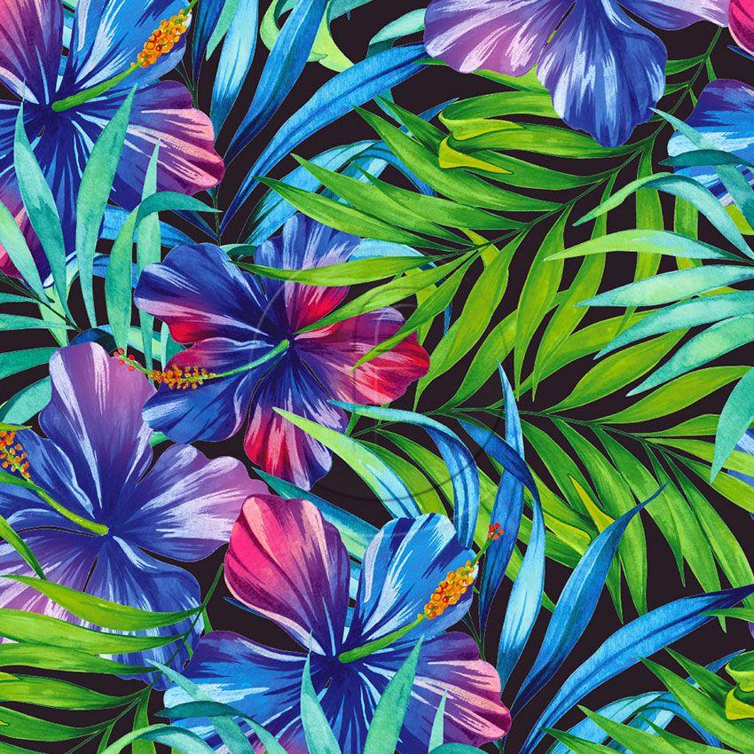 Paradise Palm, Floral, Tropical Scalable Stretch Fabric: Multicolour