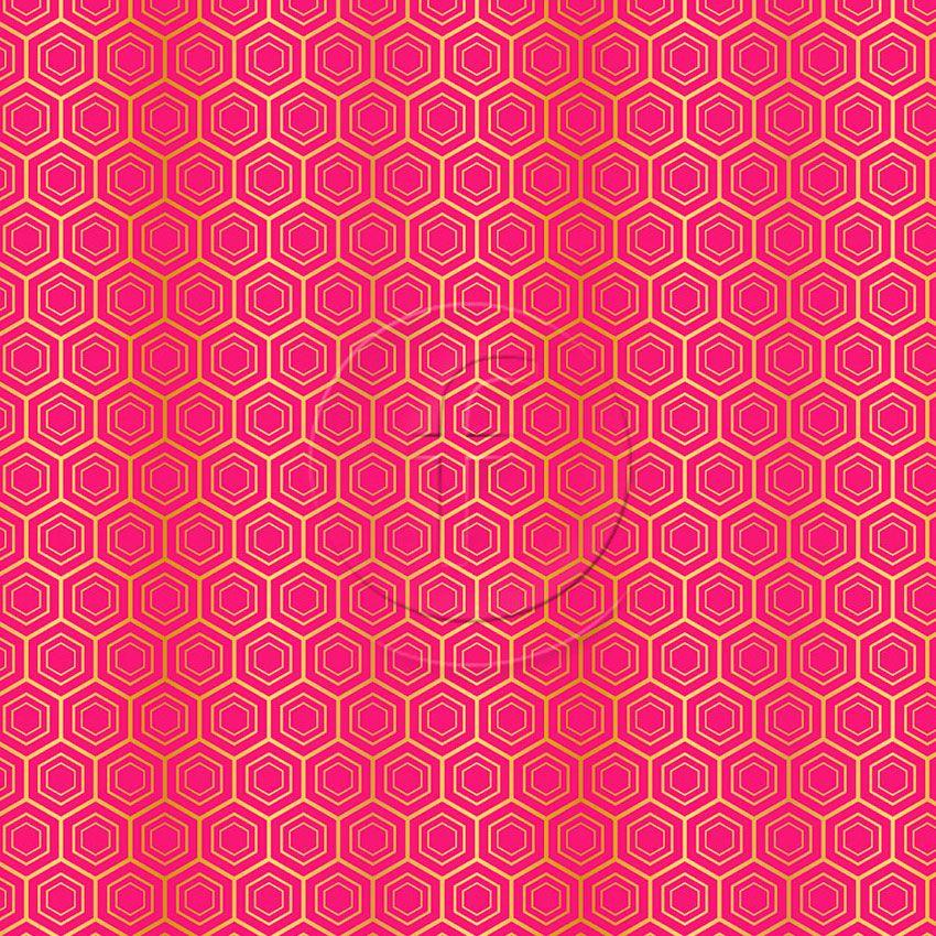 Honeycomb Pink, Geometric Scalable Stretch Fabric