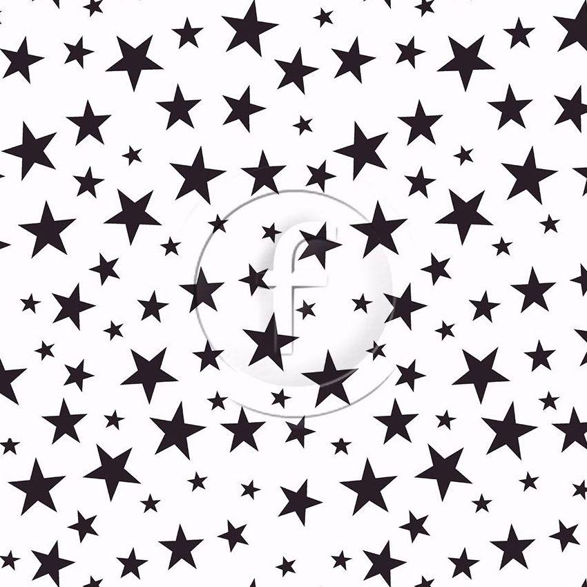 Stars Multicoloured Black White - Scalable Patterned Stretch Fabric