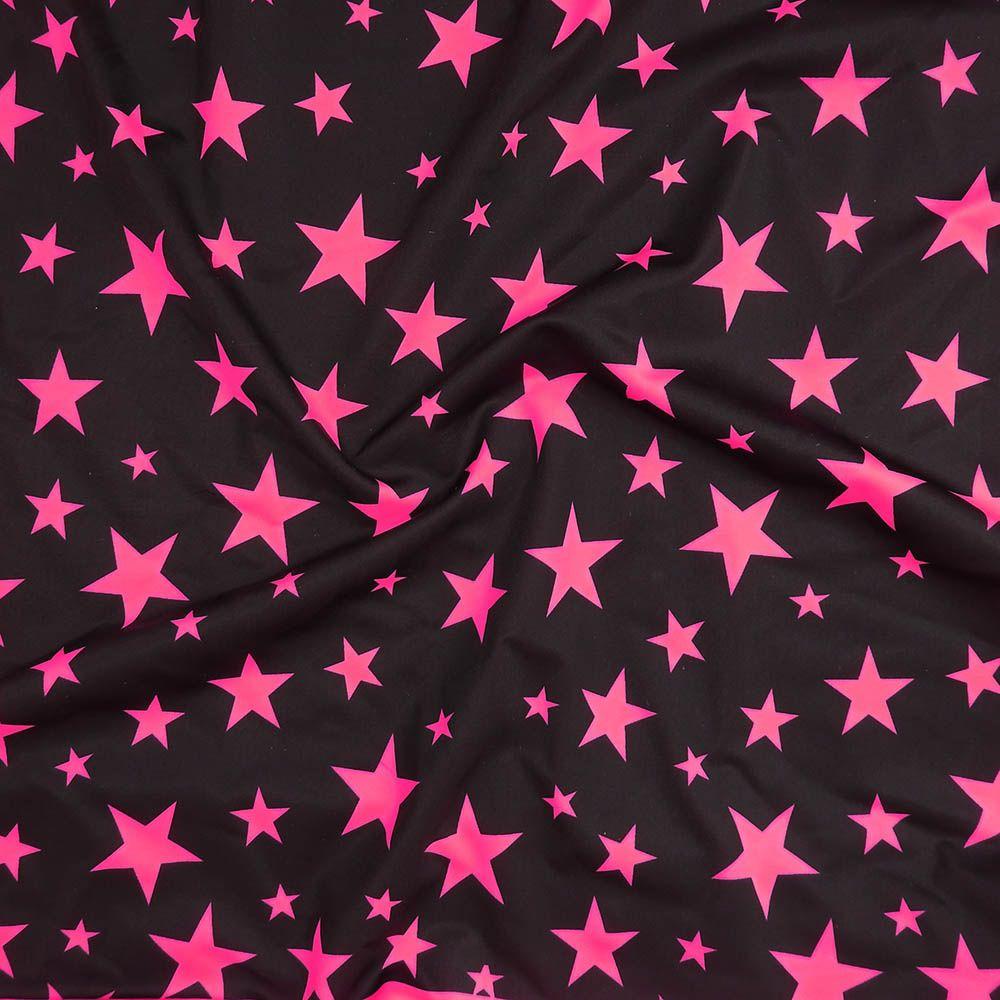 Stars - Patterned Stretch Fabric - On Lp1003 Flo Fuscia Life Recycled Polyester