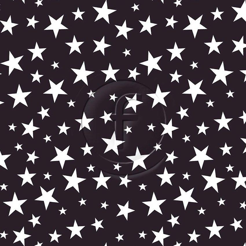 Stars Multicoloured White Black - Scalable Printed Stretch Fabric