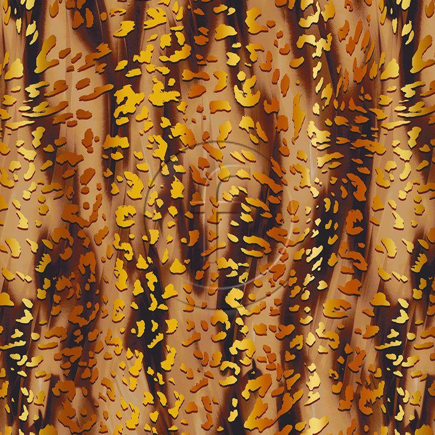 Water Leopard Autumn, Animal Scalable Stretch Fabric: Brown/Neutral