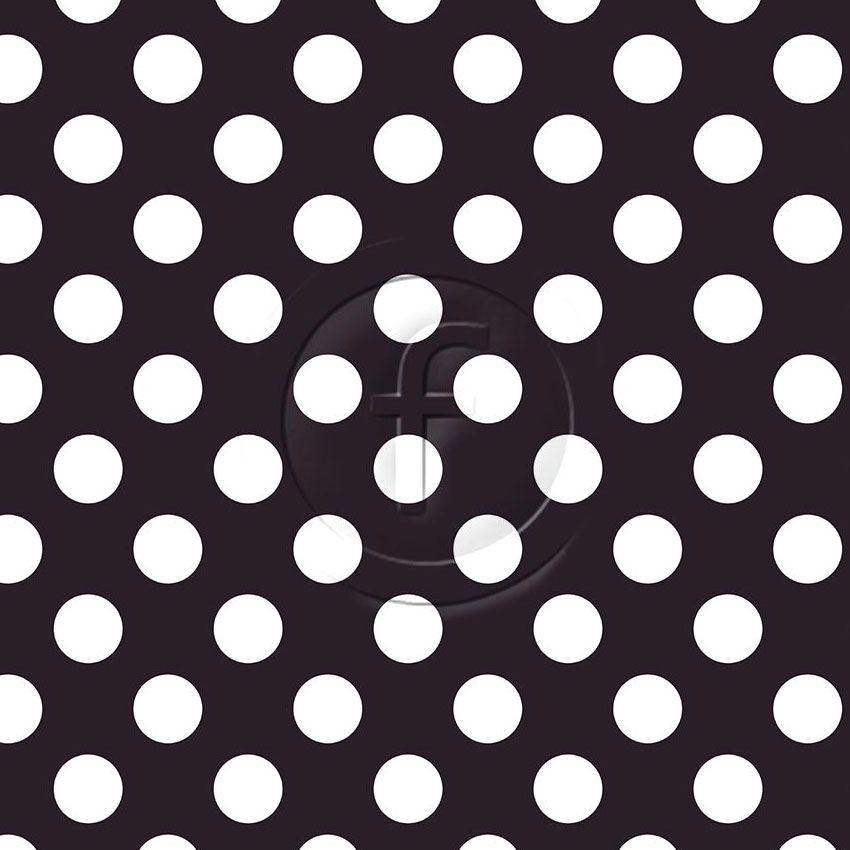 Polka Dot 28Mm White Black, Spotted Scalable Stretch Fabric
