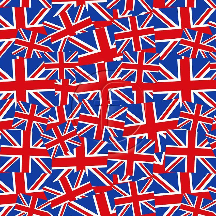 Uk Flag Scalable Stretch Fabric: Blue/Red