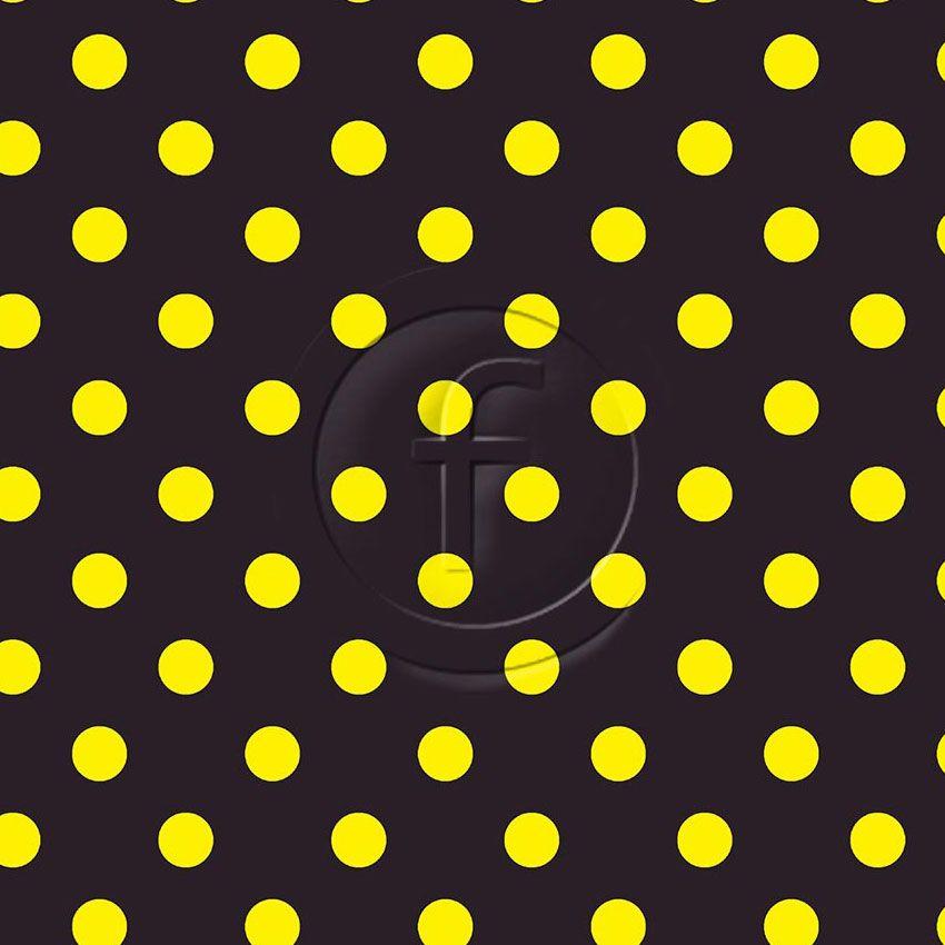 Polka Dot 20Mm Yellow Black - Scalable Printed Stretch Fabric