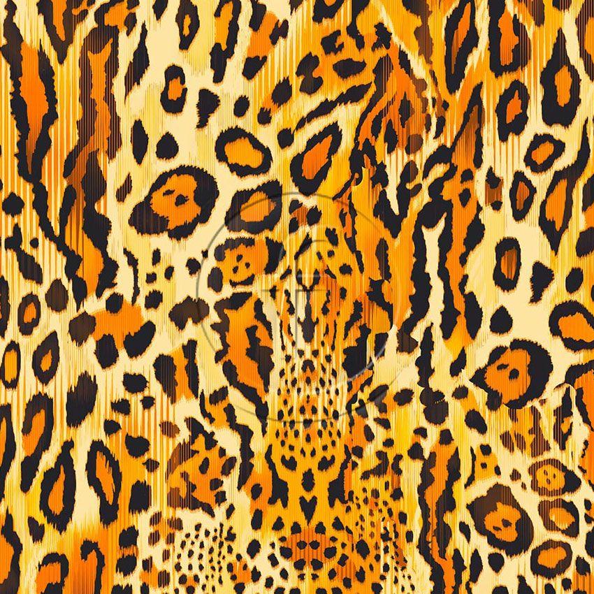 Textured Leopard Orange, Animal Scalable Stretch Fabric