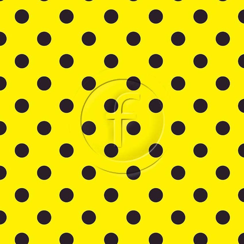 Polka Dot 20Mm Black Yellow, Spotted Scalable Stretch Fabric